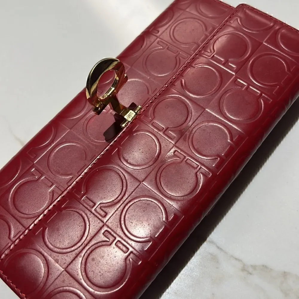 Salvatore Ferragamo Red Long Wallet